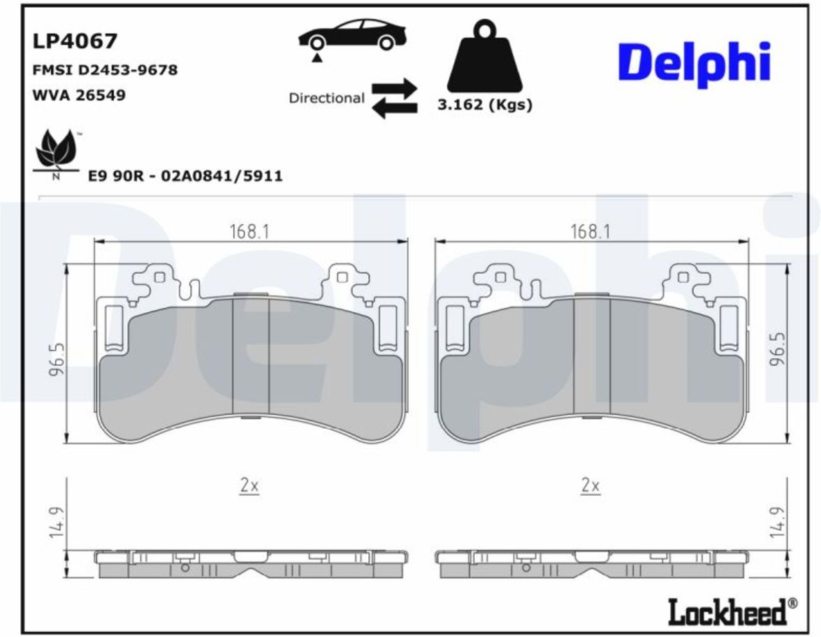 Bremsbelagsatz DELPHI LP4067