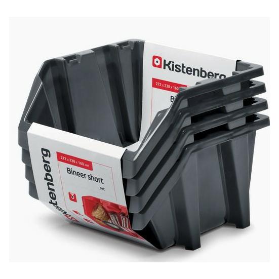 Prosperplast KUWETY 16 BINEER SHORT 4 SZT. CZARNE 272x238x236mm (KBISS28-S411)
