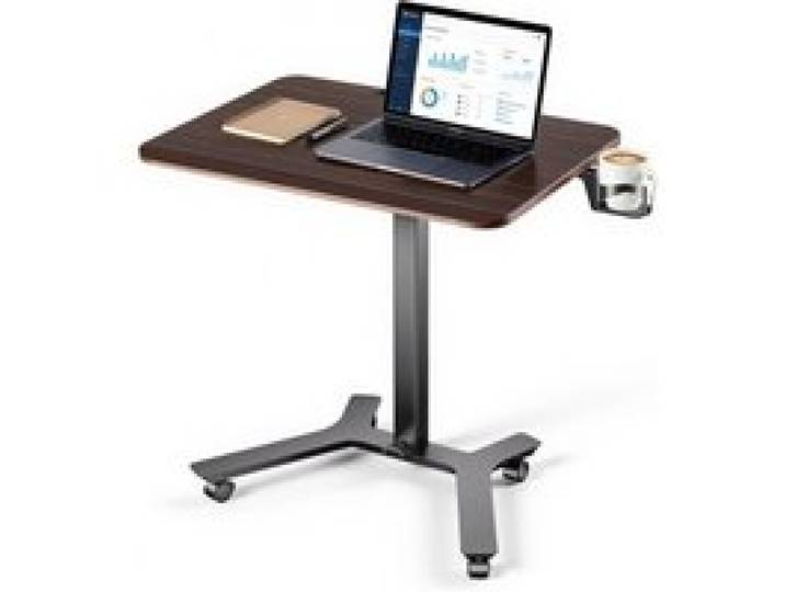 VEVOR Höhenverstellbarer Schreibtisch Computertisch 715x520x(725-1070)mm, Metallgestell, MDF-Tischplatte, 15kg Belastbarkeit, Lenkrolle mit 2 Bremsen, Mobiler Bürotisch für Homeoffice Arbeitszimmer