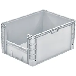 PROREGAL Euro-Norm Großbehälter Insight | HxBxT 42x60x80cm | 168 Liter | Grau  | Eurobehälter, Transportbox, Transportbehälter, Stapelbehälter
