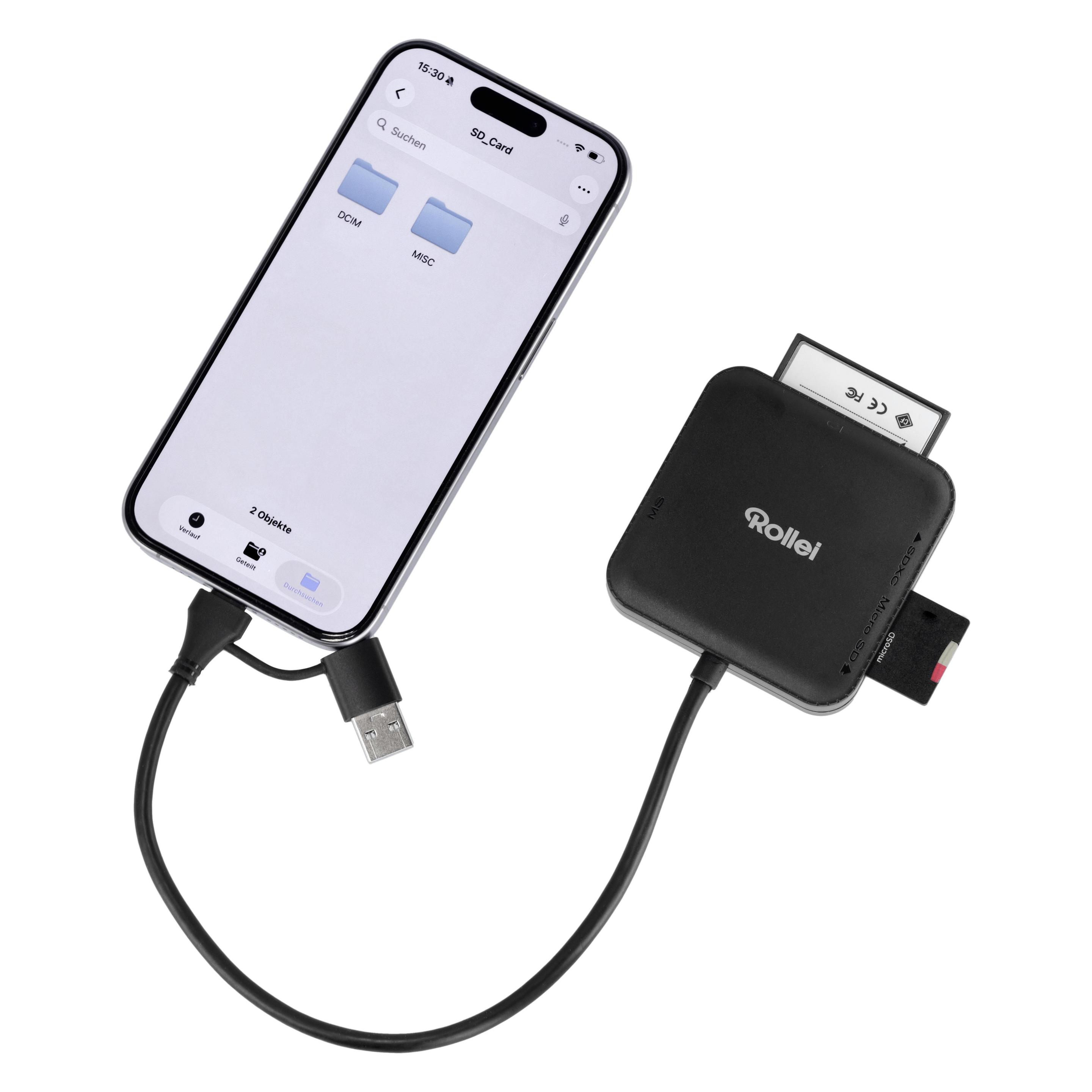 Rollei 4-in-1 Kartenlesegerät | SD, CF, MS & microSD (USB 3.0) (25102)
