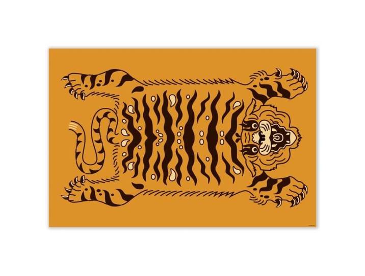 Mubusi Tapis Vinyle Tigre 200x300 cm Couleur Orange - Tapis Chambre en Vinyle - Deco Maison