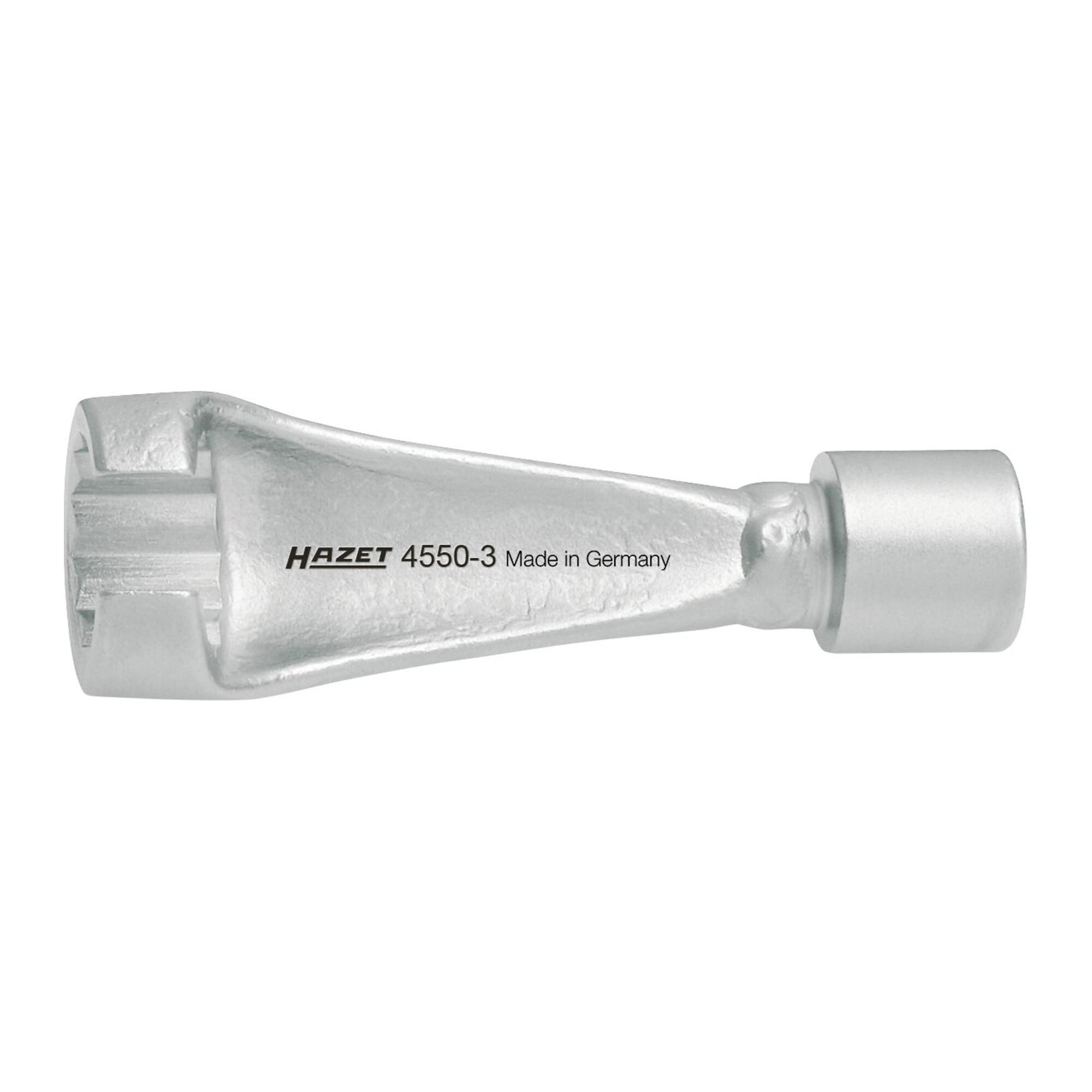 HAZET Einspritzleitungs-Schlüssel 4550-3 Vierkant hohl 10 mm (3/8 Zoll) Außen-Doppel-Sechskant Profil 17)