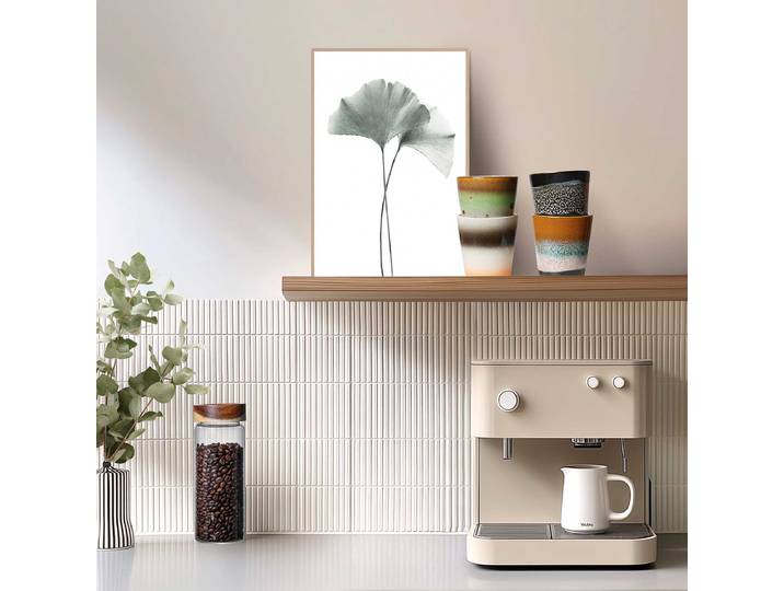 Impression Feuille de ginkgo MDF - panneau de fibres à densité moyenne Vert/Vert/Beige 20 x 30 x 1cm