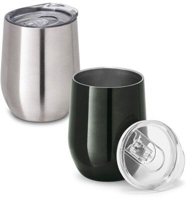 Bicchiere da viaggio inox 400 ml doppio strato Silver - Personalizzate o neutre