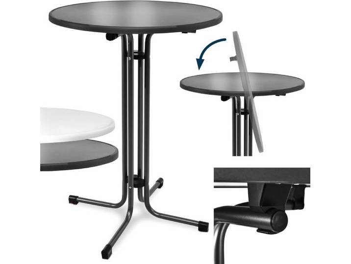 Table haute d'extérieur Bellini pliable Ø70cm noir