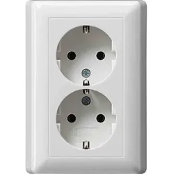 Gira Standard 55 Steckdose, 2f, reinweiß, glänzend, Unterputz, horizontal/vertikal, IP20, Vollplatte