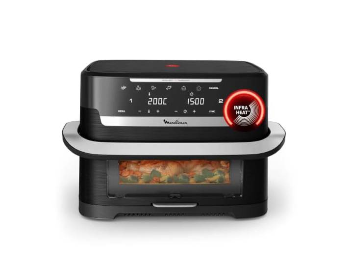 Moulinex - Ever Fry Dual Flex air fryer - 7 programmes - 9 L - Noir Friteuse sans huile mono/double tiroir 8 personnes - séparateur amovible - technologie Infraheat - Fenêtre de visualisation
