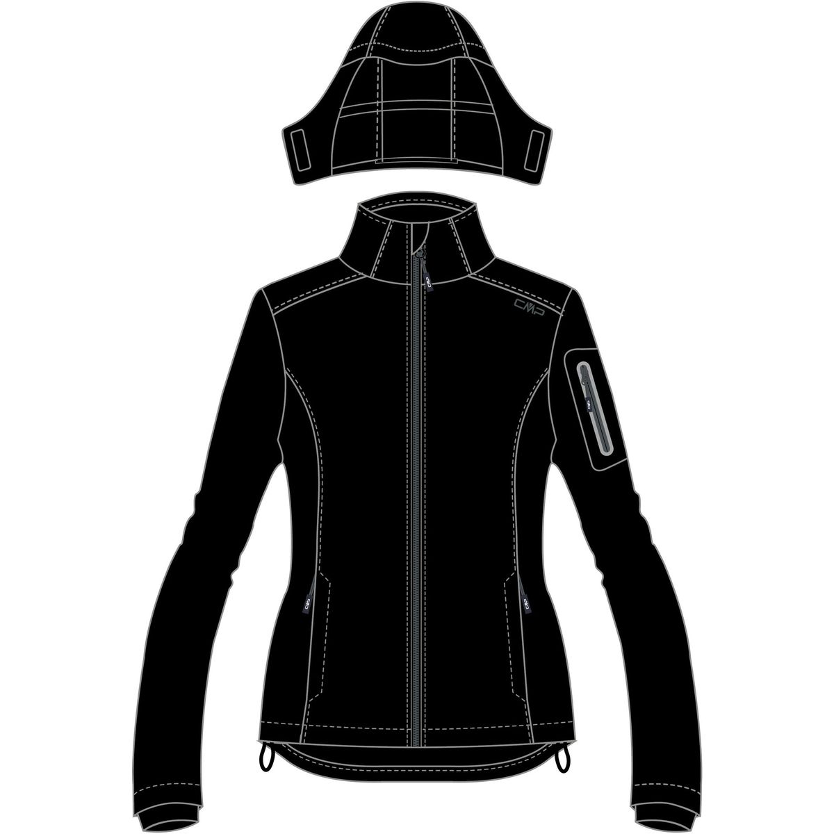 CMP Woman Jacket Zip Hood nero (U901) 44 39A5016-U901-44