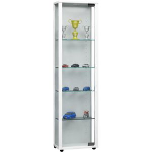 VCM Glasvitrine Edana Mini, stehend, 4 Fachböden, 33 x 113 x 18cm, weiß