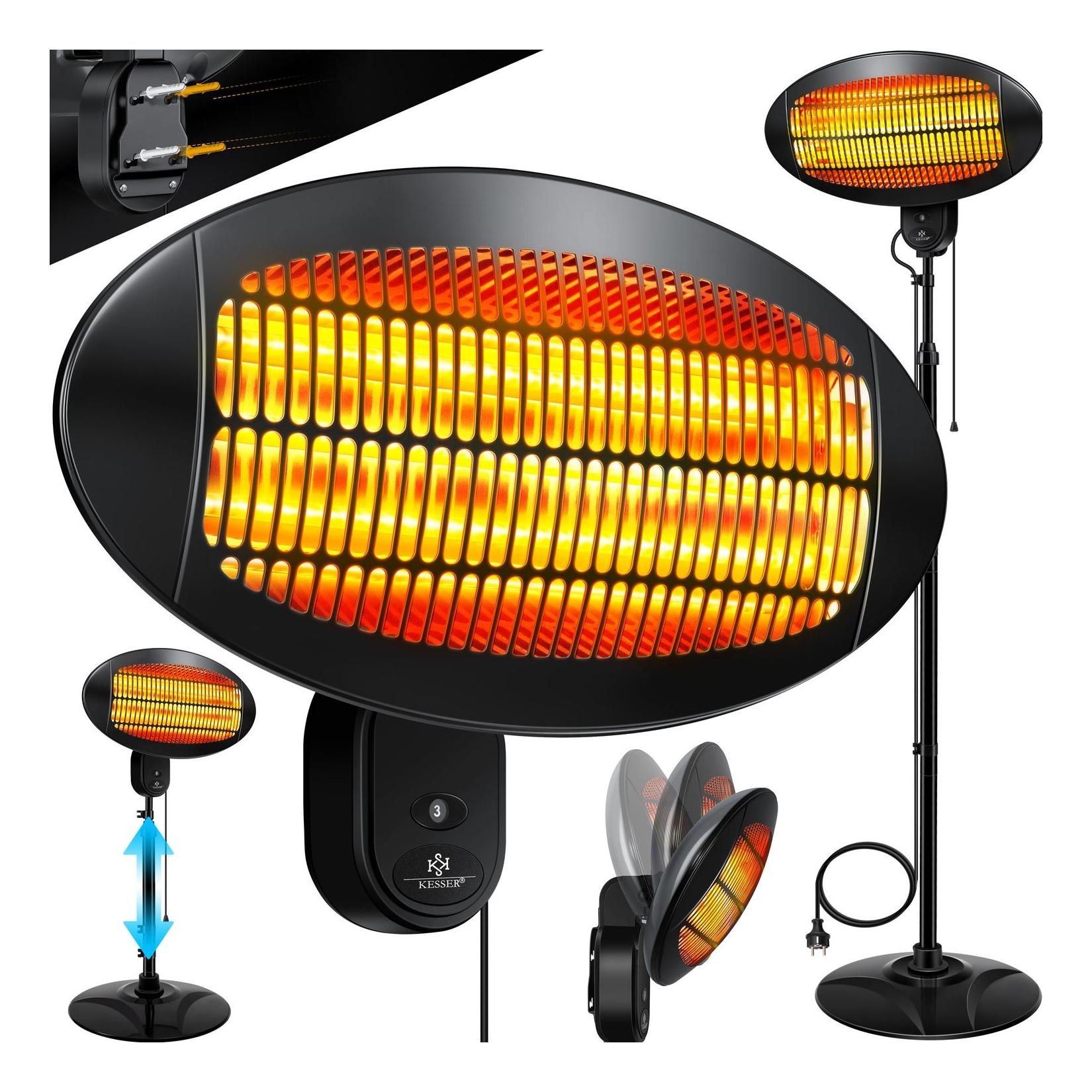 KESSER® 2000 Watt Infrarot Heizstrahler Standheizer Terrassenheizung Terrassen Strahler