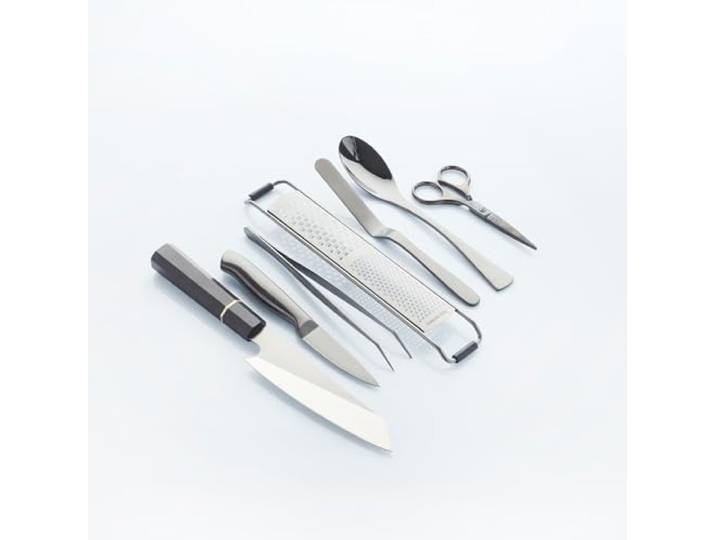 Chef Frank Haasnoot Plating-Set Utensilien-Set Premium Schwarz 7-teilig im Koffer verpackt Kulinarisches Set Kochpinzette und Quenelle-Löffel Food-Styling Konditorei & Kochen