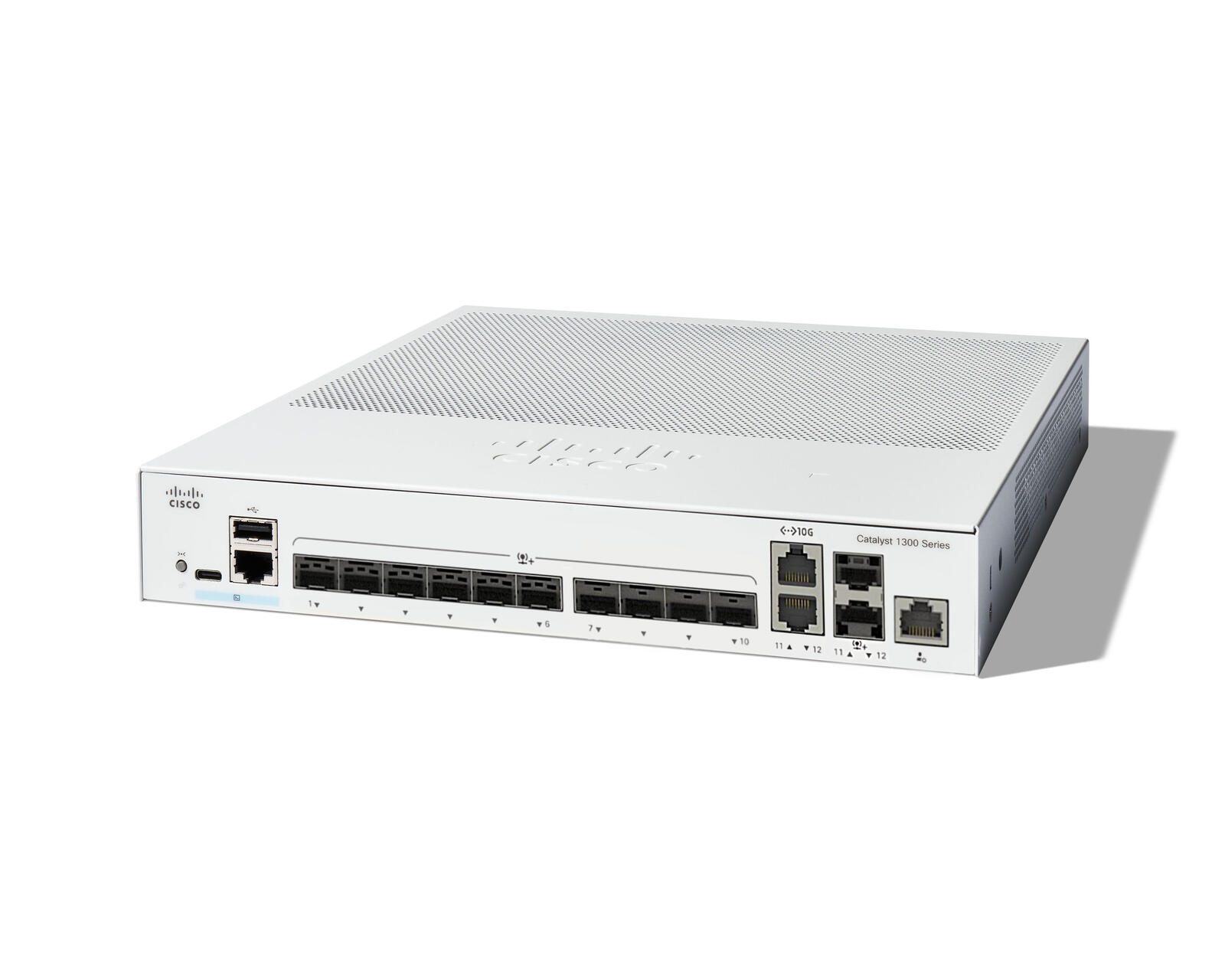 Cisco Catalyst 1300-12XS Managed Switch, 10 Ports 10G-SFP+, 2 x 10GE-SFP+ Kombi (C1300-12XS)