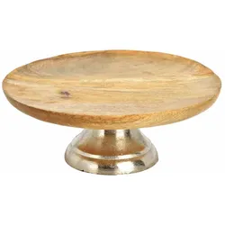 Servierplatte Ø 28 cm Holz Braun