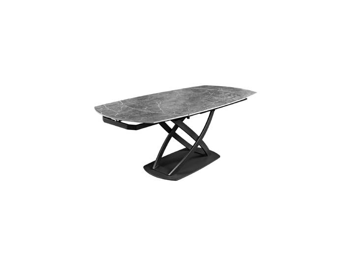 Ovaler, ausziehbarer Designer Esstisch „Phoenix“, 130-190 x 100 cm Keramik Marmoroptik Anthrazit Invicta Interiors