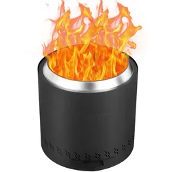 VEVOR Rauchfreier Feuerstellenofen, Lagerfeuer, H: 39,4 cm x Durchmesser: 39,6 cm, Holzkamine mit abnehmbarer Aschepfanne, tragbare Feuerstelle aus Edelstahl SUS430, für Camping auf der Terrasse im Freien