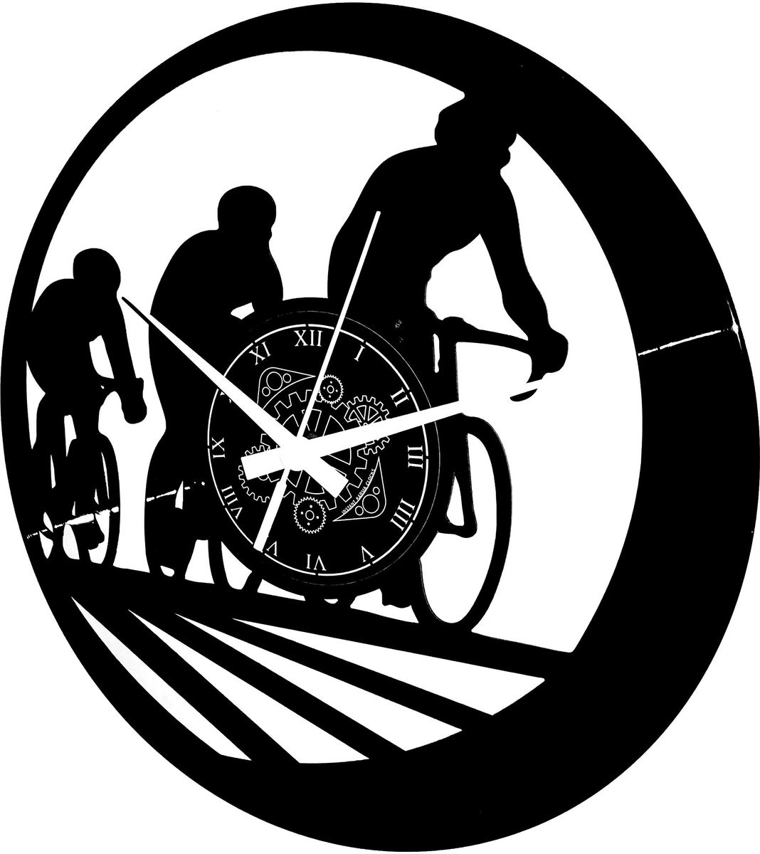 Wandklok Vinyl Sportfiets - Analoge Vintage Decoratie voor Fietsliefhebbers