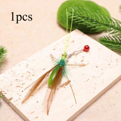 Inspire Select 2pcs Interactive Mantis & Bee Feather Cat Teaser Toy Refills Replacement Attachments For Wand & Stick Cat Toys 1 Pc Q