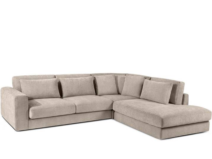 KONSIMO® Ecksofa VERUS edle Verarbeitung und Komfort, luxuriös, Premiumqualität aus EU, Maße: 297x84x116/248 cm, Kissen regulieren die Tiefe und stützen die Lendenwirbelsäule, Traditionelles Design und Komfort, handgefertigt, Gewebe-Stoff