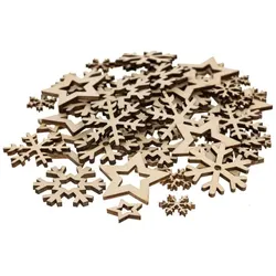 Streuteile "Sterne und Schneeflocken", natur, 2–4 cm, 48 Stück