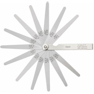 Helios-Preisser Fühlerlehre 0606127, aus Federstahl, 0,05 bis 1 mm Messbereich, 13 Blatt