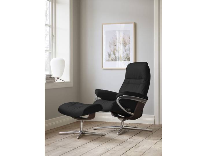Relaxsessel, Schwarz, 83x105x74 cm, Leder PALOMA, Cross Base, Klassisch/Modern, Stressless