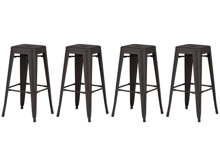 Barhocker VENTURE HOME Tempe, 4er-Set Barhocker, kompakt, 136 kg belastbar , grau (dunkelgrau), B:43cm H:76cm T:43cm, Hocker, Barhocker, Tresenstuhl, Stahlrahmen, Fussstütze, ausgestellte Beine, schlicht