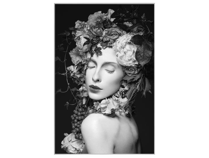 Bild mit Rahmen Hübsche Frau mit Blumen image LAND