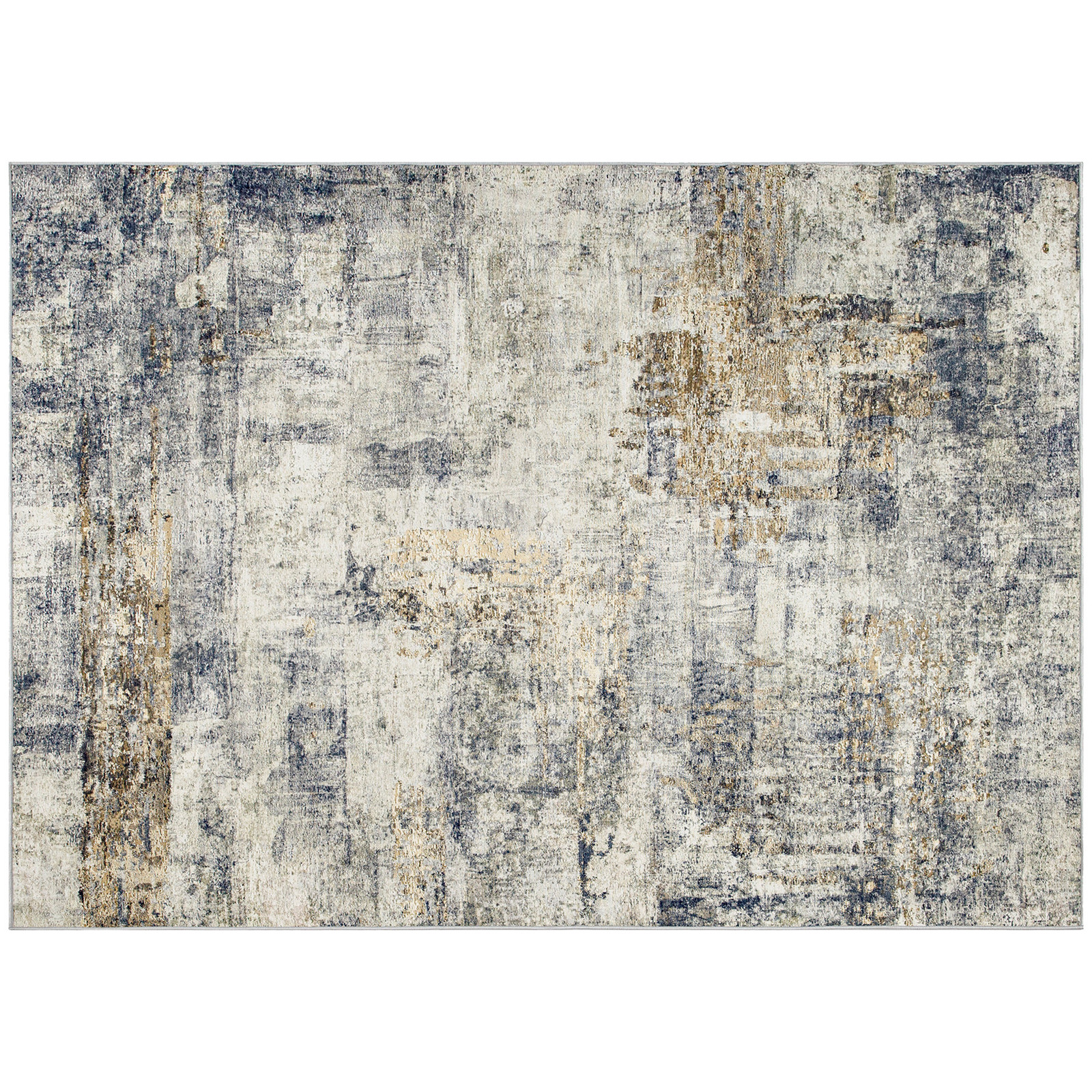 HOMCOM Vloerkleed met modern abstract patroon, grijs, polyester
