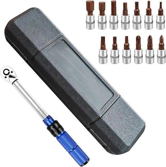 Fiets Momentsleutel Set voor Fiets Onderhoud - Chroom-Vanadium Staal - 22-24 Nm - Zilver