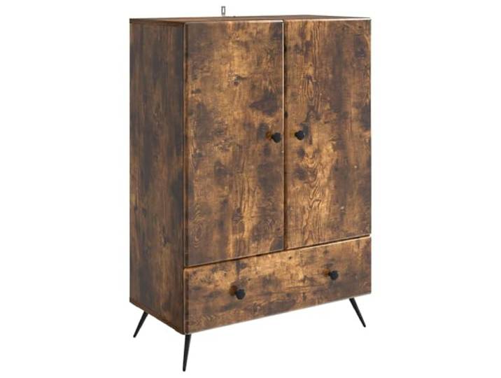 Favemtsl Sideboard Kommode mit Schublade und 2 Türen 66x34,5x95 cm Kompakter Mehrzweckschrank für Flur und Esszimmer mit stabiler Ablage für Dekoration und Geschirr bis 60 kg belastbar.