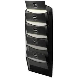 helit Wand-Prospekthalter »the news network« 5 x A4 schwarz, 26x71.8x3.5 cm