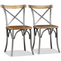 vidaXL Esszimmerstühle 2 Stk. Massivholz Mango