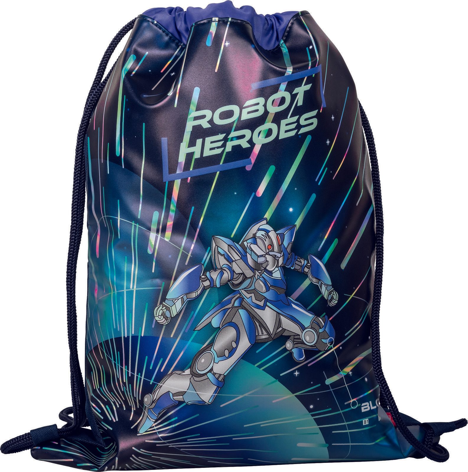 BRUNNEN ROBOT HEROES Turnbeutel dunkelblau, mint, lila 1049132421