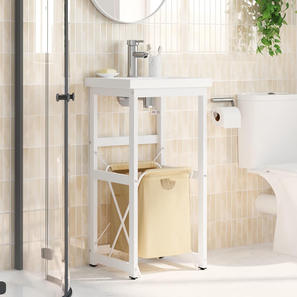 vidaXL Estrutura p/ lavatório casa de banho ferro 40x38x83 cm branco Blanco