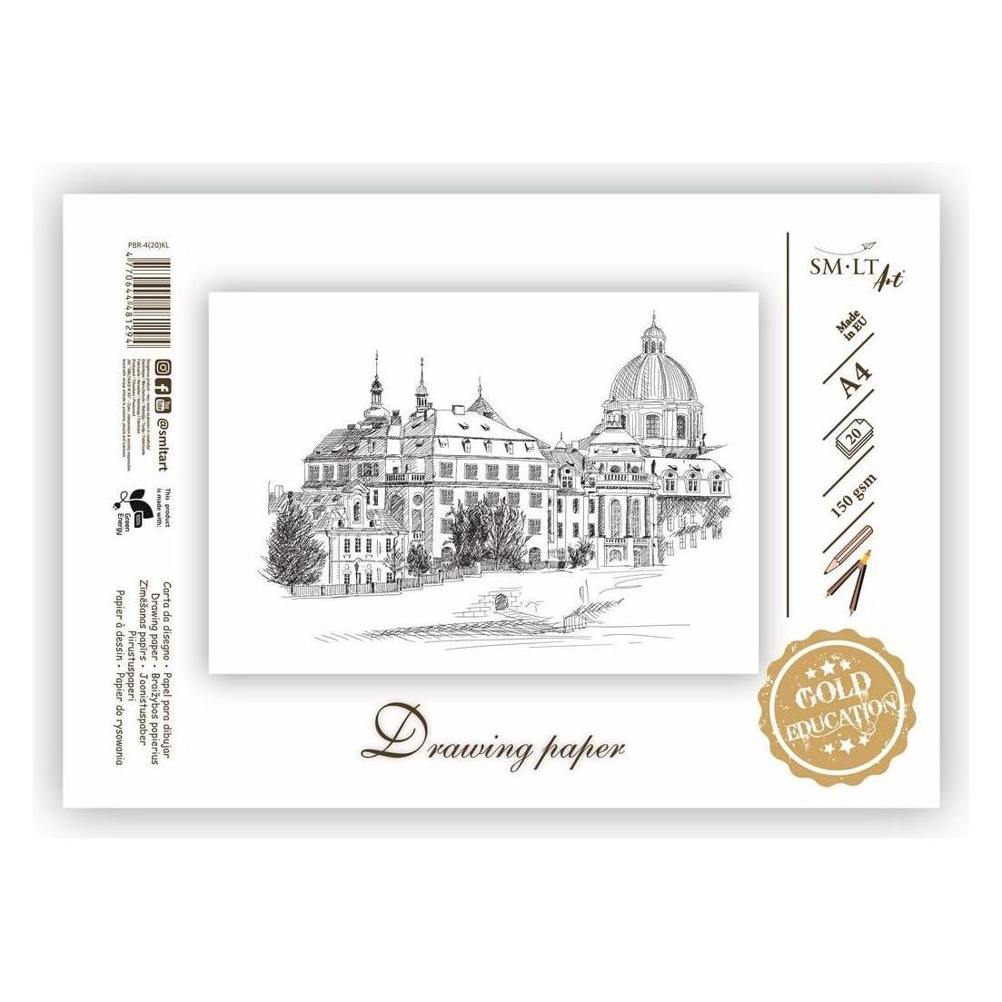 ART Drawing and sketching paper SMLT A4, 160 g/m2, 20 sheets, glued (A4) (PBR4-20KL)