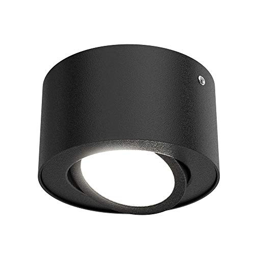 Briloner LED opbouwlamp zwart met verstelbare reflector, 5 W, 470 lumen, 3000K, Ø 9 cm