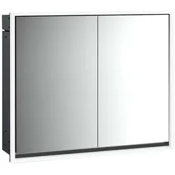 emco loft Lichtspiegelschrank, 800mm, 2 Türen, Unterputzmodell, Schwarz/spiegel, 979813307, Ausführung: 2 Türen