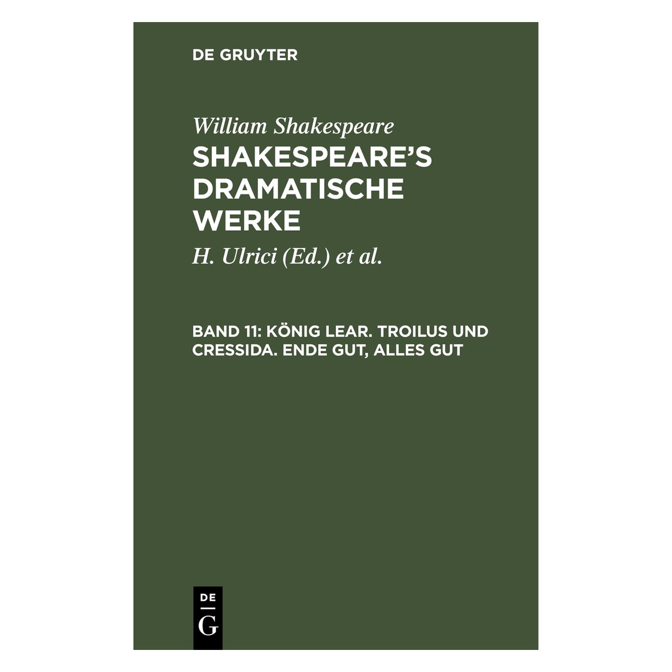 De Gruyter Shakespeare:König Lear. Troilus und Cre (Deutsch, Hardcover, William Shakespeare) (67773529)