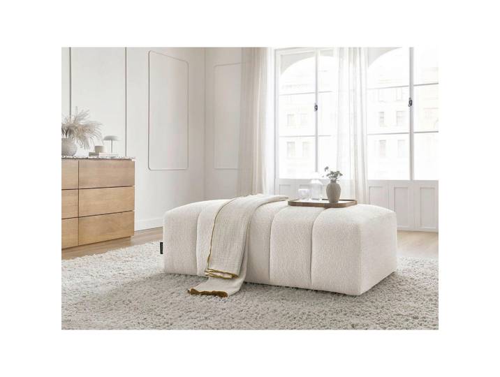 Hocker Annecy, Weiß, Kunststoff, rechteckig, 140x45x70 cm, Wohnzimmer, Hocker, Sitzhocker