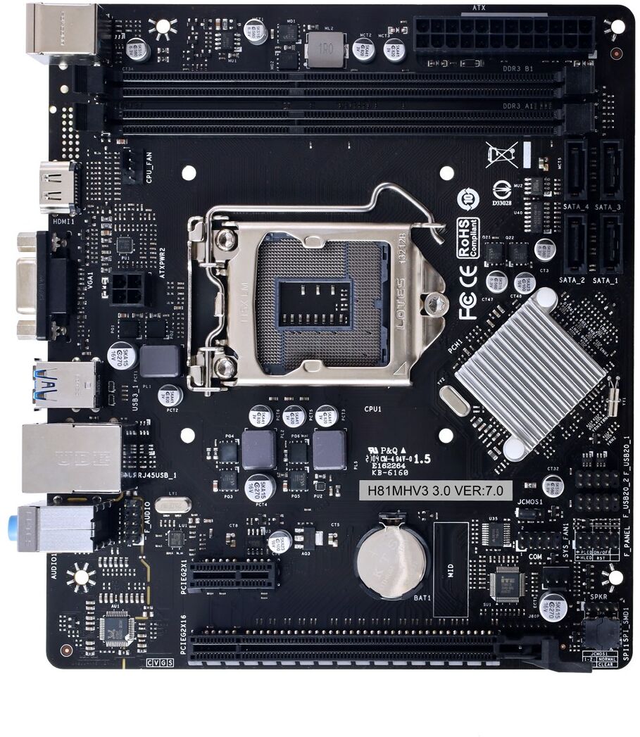 Biostar H81MHV3 3.0 H81 Intel® H81 LGA 1150 (Socket H3) micro ATX