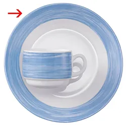 Esmeyer 6 x Dessertteller 19,5 cm Form Brush - Blue / Blau Arcoroc