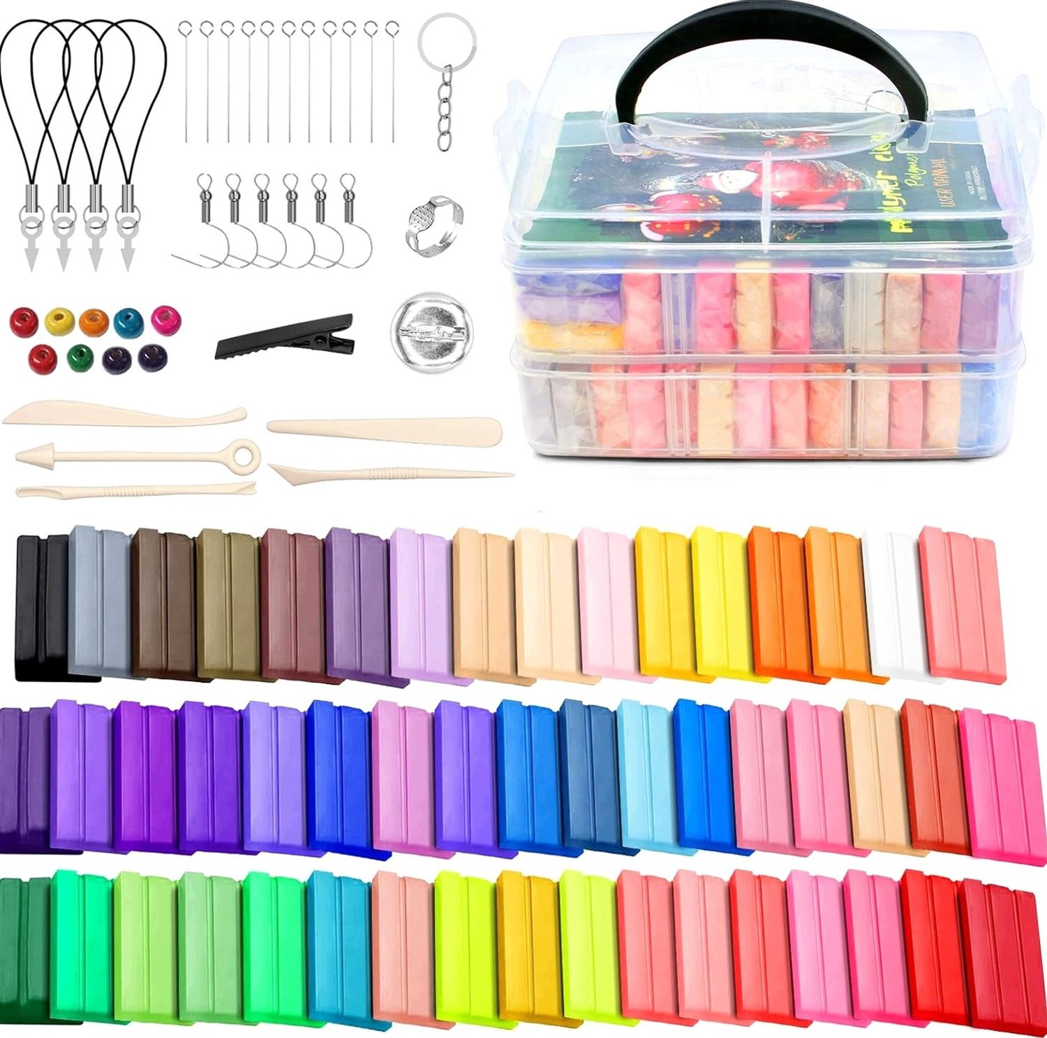 50 Kleuren Polymere Klei Set met Gereedschap voor Modelleren en Knutselen