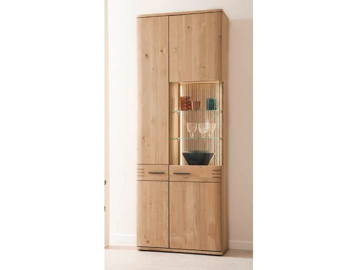 Kombi-Vitrine Salvador , Balkeneiche Bianco , LED Beleuchtung