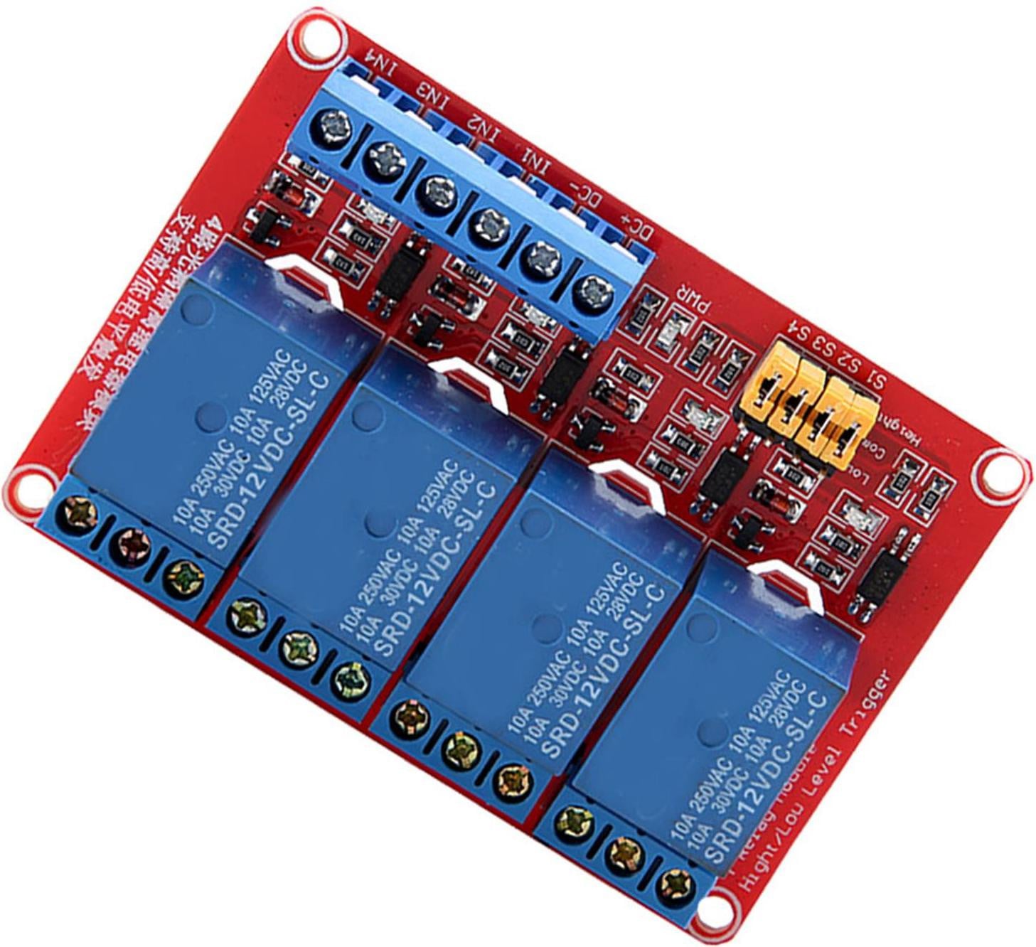 Cocosity 4-kanaals optokoppelaar-relaismodule met hoge en lage trigger, 12V