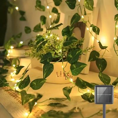Uplift Picks Green Leaf LED String Lights Create Warm Wedding Holiday Garden Ambience solar Green Leaf 2 M 20 Led
