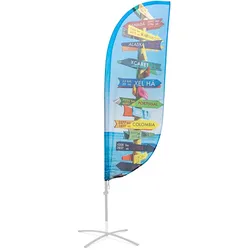 Beachflag Glasfaser PaddleFormExtra Large Druck Öko