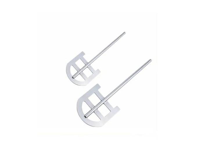 304 Edelstahl U-Boden-Mischblatt, 6/8MM Schaft 1 Stück U-Form reduziert Spritzer, korrosionsbeständig, für verschiedene Labormischer(90x100x410x8mm)