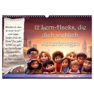 12 Lern-Hacks (Wandkalender 2026 DIN A3 quer), CALVENDO Monatskalender