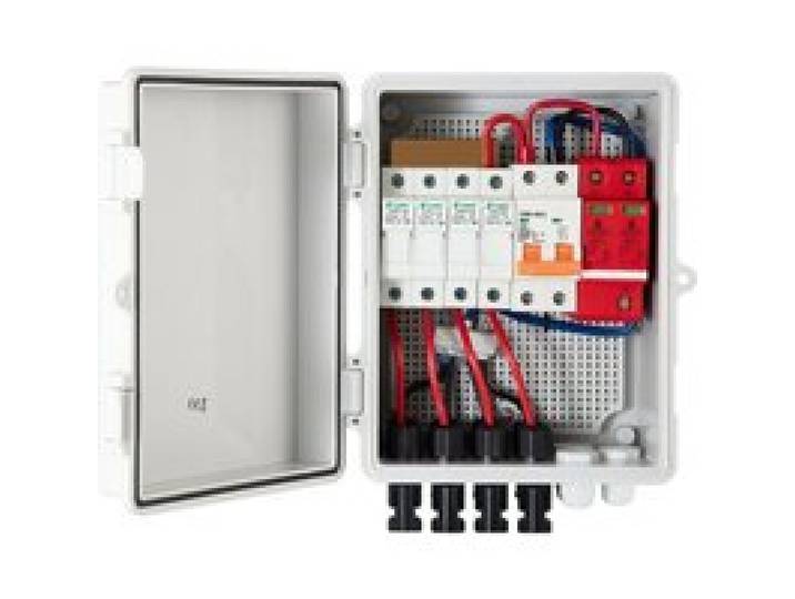 VEVOR 4-saitige PV Kombinationskasten 15 A Sicherungskasten, 500 V Wohnungsverteiler, IP65 Schutzart Zählerschrank Leitungsschutzschalter für Solarpaneel-Gitter und netzunabhängiges Solarstromsystem 17 x 23 x 11 cm